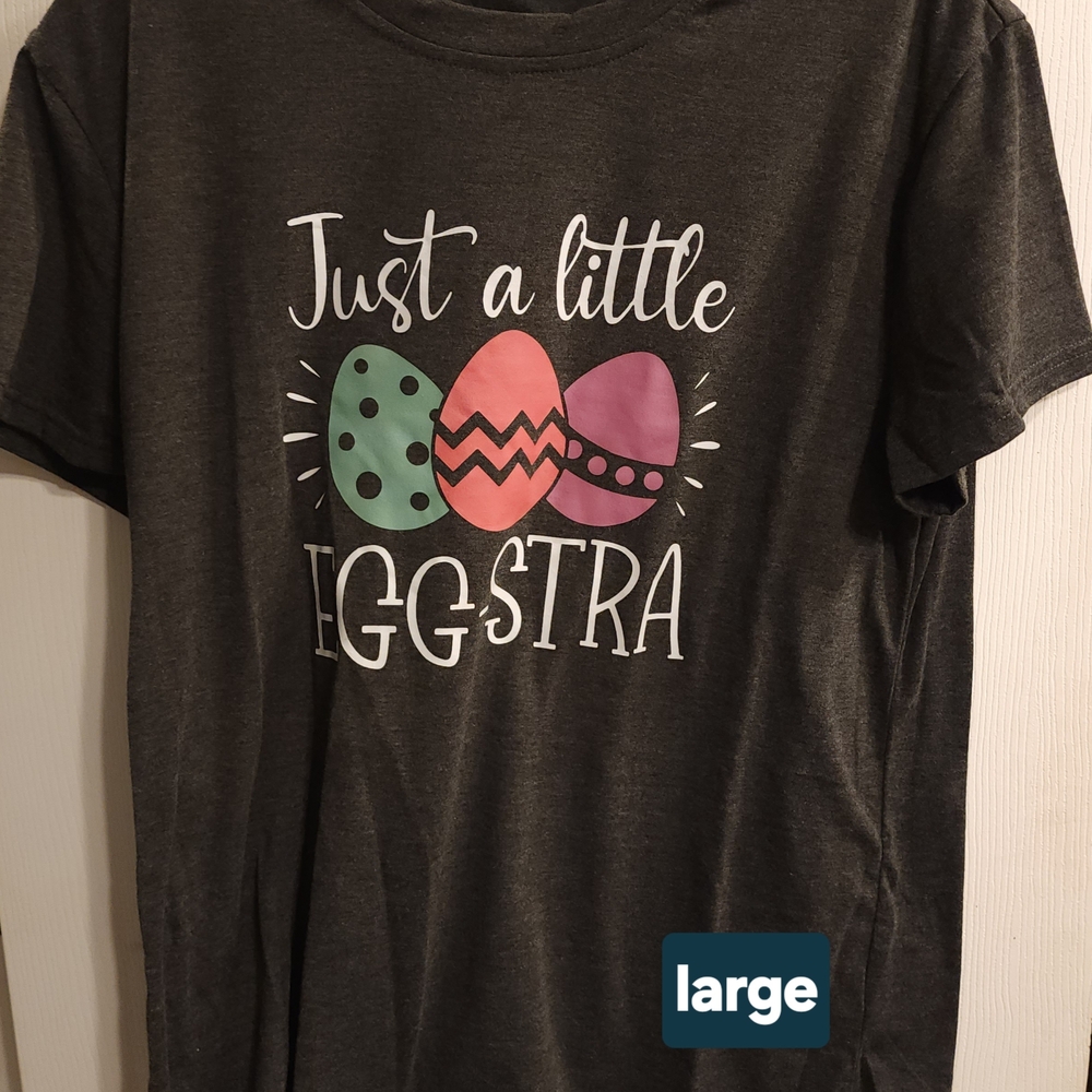 Just a Little Eggstra T-shirt - Gray EASTER